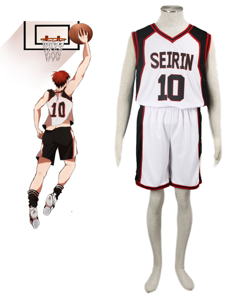 Kuroko's Basketball Taiga Kagami Teikō Middle School Basketball Team Uniform White Number 10 Cosplay Costume